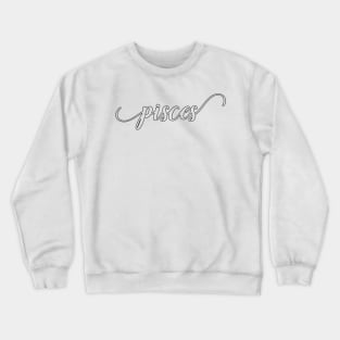 Pisces Zodiac Script Sticker Crewneck Sweatshirt